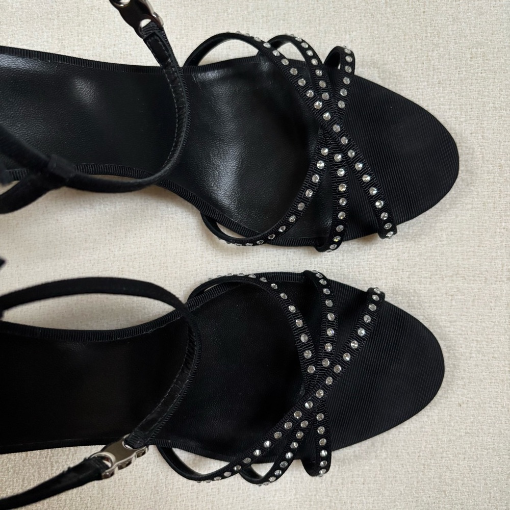 CELINE Soir Sandals in Grosgrain and Strass Crystals - Picture 4 of 16